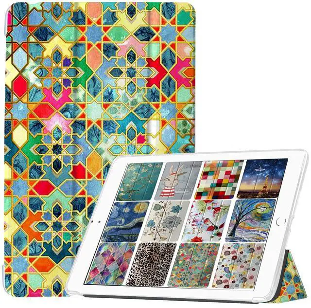 Main image of DuraSafe Cases for iPad PRO 10.5 Air 3 [ PRO 10.5 Inch Air 3rd Gen ] A1701 A1709 A1852 A2152 A2123 A2153 A2154 Printed Smart Trifold Lightweight Soft Silicone Transparent Front & Back Cover - Mozaic