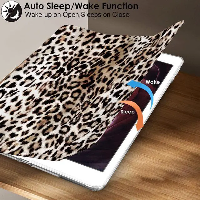 Alt view image 3 of 5 - DuraSafe Cases iPad PRO 11 2nd 2020 [ PRO 11 Inch 2 Generation ] MY232LL/A MY252LL/A MY332LL/A MY342LL/A Trifold Printed Slim Adjustable Stand Feature Case with TPU Heat Dissipation Back - Leopard