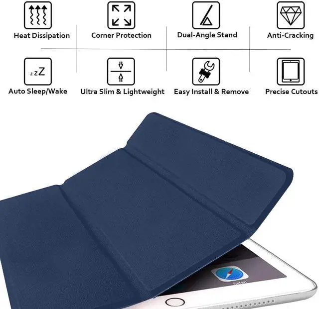 Alt view image 5 of 5 - DuraSafe Cases for iPad 10.9 inch 10th Generation 2022 PC Case A2696 A2757 A2777 MPQ13LL/A MPQ33LL/A MPQ03LL/A MPQ23LL/A MPQ93LL/A MPQC3LL/A MPQ83LL/A MPQA3LL/A MQ6K3LL/A MQ6L3LL/A - Navy Blue
