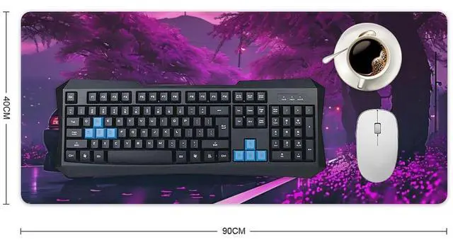 Alt view image 2 of 5 - FeoYoed Large Mouse Pad Anime JDM Car S13 Purple Flowers Static Desk Mat Computer Accessories Gaming Office Organizers Supplies Decor Essentials Keyboard Pads for Desk Rubber 40x90cm