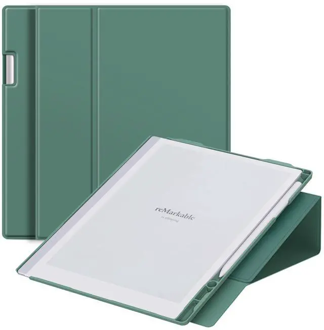 Main image of ENET-CASE Case for Remarkable 2 Paper Tablet- Multi-Viewing Adjustable Folding Book Folio Cover - with Built-in Pen Holder - for 10.3" 2020 Released (Dark Green)