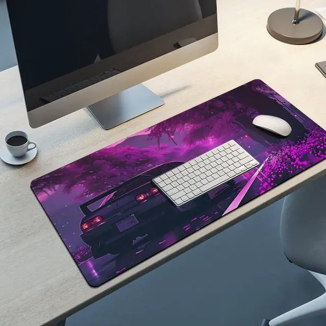 Alt view image 5 of 5 - FeoYoed Large Mouse Pad Anime JDM Car S13 Purple Flowers Static Desk Mat Computer Accessories Gaming Office Organizers Supplies Decor Essentials Keyboard Pads for Desk Rubber 40x90cm