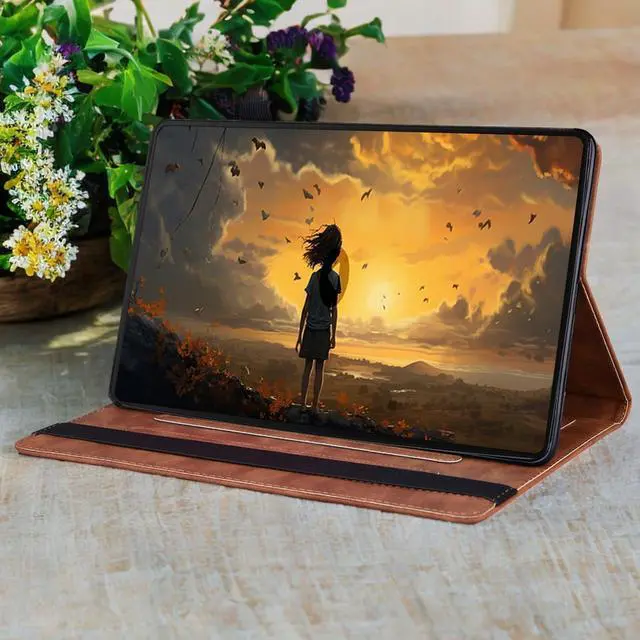 Alt view image 4 of 5 - DWaybox for OnePlus Pad 2 Case 12.1 inch 2024 Released, Retro Folio Shell for OnePlus Pad Pro Cover with Card Holder & Multi-Angle Stand -Brown