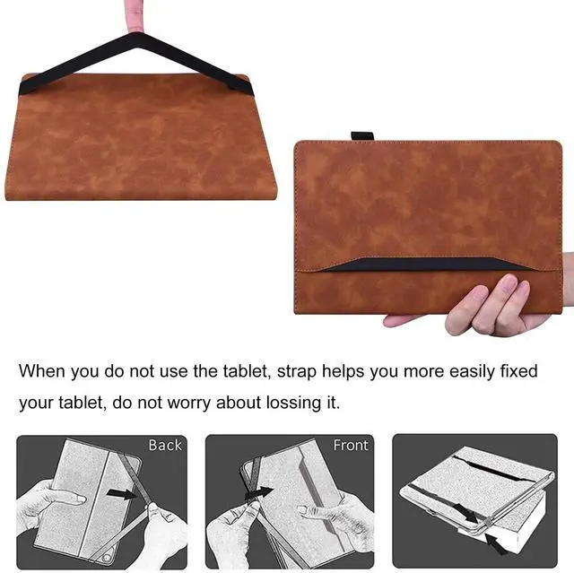 Alt view image 5 of 5 - DWaybox for OnePlus Pad 2 Case 12.1 inch 2024 Released, Retro Folio Shell for OnePlus Pad Pro Cover with Card Holder & Multi-Angle Stand -Brown