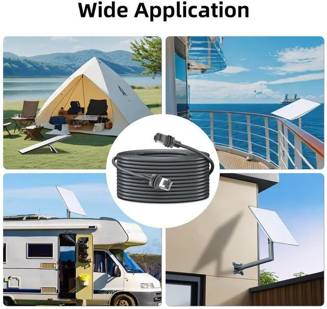 Alt view image 4 of 5 - Dutevolns Starlink Gen 3 Cable 6.6 Ft, Satellite Replacement Standard V3 Cable, Extension Waterproof Outdoor Starlink Cable Gen 3 High-Speed, Gray.