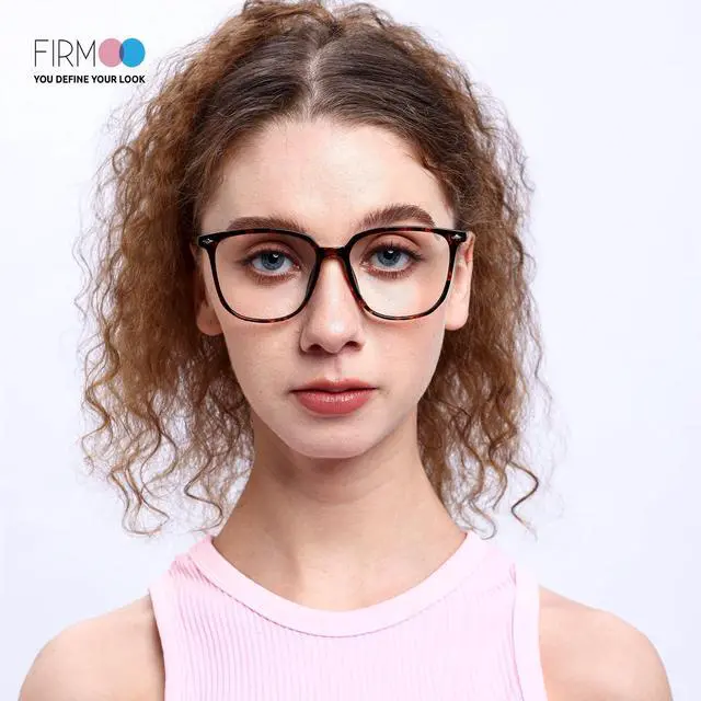 Alt view image 2 of 5 - Firmoo Blue Light Blocking Glasses for Woman/Men, Lightweight TR90 Square Frame Computer Gaming & Phone Glasses Tortoise