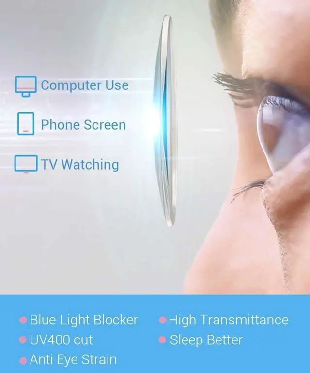 Alt view image 5 of 5 - Firmoo Blue Light Blocking Glasses for Woman/Men, Lightweight TR90 Square Frame Computer Gaming & Phone Glasses Tortoise
