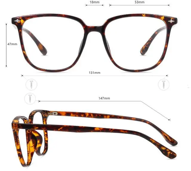 Alt view image 4 of 5 - Firmoo Blue Light Blocking Glasses for Woman/Men, Lightweight TR90 Square Frame Computer Gaming & Phone Glasses Tortoise