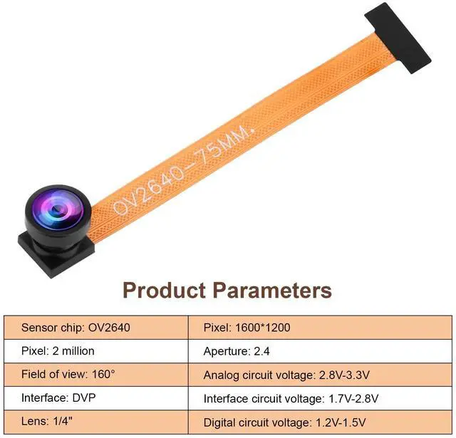 Alt view image 4 of 5 - FORIOT 3Pcs OV2640 Camera Module and 2Pcs ESP32-CAM-MB Development Board ESP32 Wi-Fi BT Board with 2MP OV2640 Camera Module Type-C to Serial Port CH340G 8MB PSRAM Dual Module