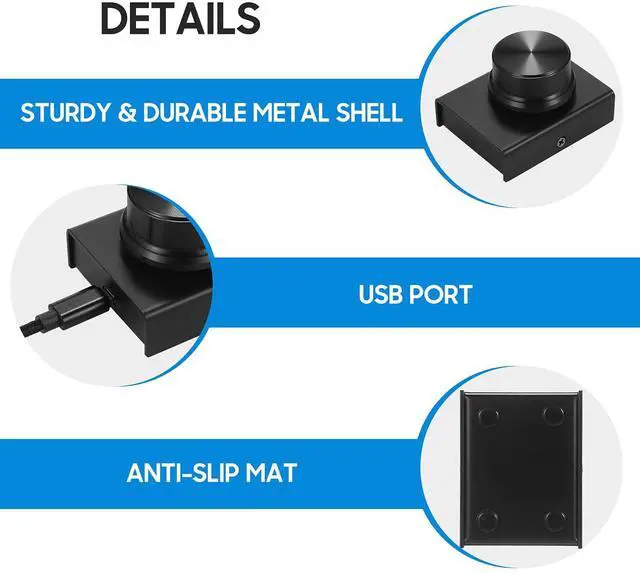 Alt view image 3 of 5 - ERYUE USB Volume Control Knob, USB Volume Control Knob One Key Mute Volume Controller for Computer Laptop Plug and Play PC Speaker Audio Adjuster Compatible with Win 10/8/ 7/ Vista/XP/Mac