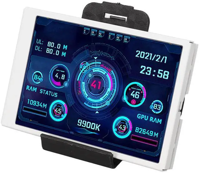 Main image of 3.5In Computer Temp, Full View Display Small Screen Monitor for Aida64 Pc CPU Hard Disk Data Black (White)