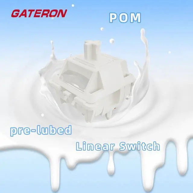Alt view image 4 of 5 - Gateron Smoothie Linear Keyboard Switch,5-pin 40gf 22mm Dual-Stage Spring Pre-lubed Full POM Key Switches for Mechanical Gaming Keyboard(Smoothie White 90pcs)