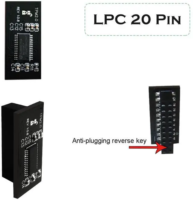 Alt view image 5 of 5 - Professional TPM2.0 Security Module SPI 14 Pin As Rock 14-1Pin Motherboards Card for As Rock TPM2-SLI-S-SPI Platform Replacement Part