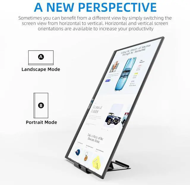 Alt view image 5 of 5 - gogtesi 15.6 Inch Portable Monitor FHD 1080P with Stand, IPS Display for PC, MAC, Phone, Switch, PS, Xbox with USB-C & HDMI (Without Adapter)