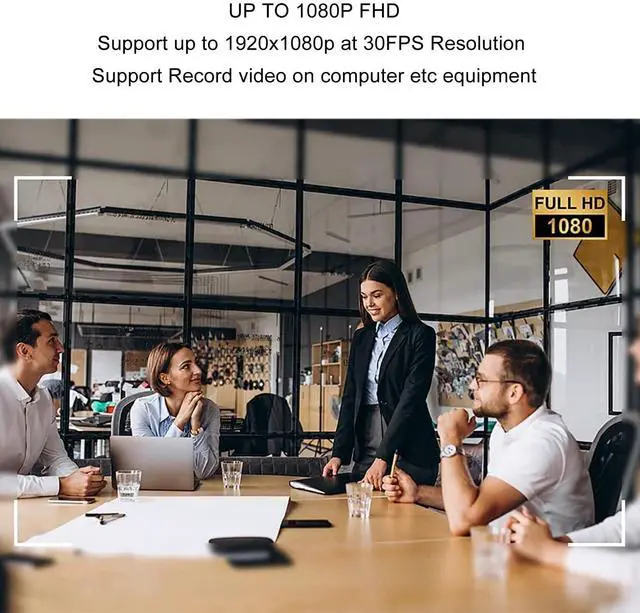 Alt view image 3 of 5 - Eye to Cam, 1080P Center Cam Middle Screen Webcam Auto Focus with Microphone, Eye to Camera, for Online Teaching, Video Calls, Recording, and Meetings