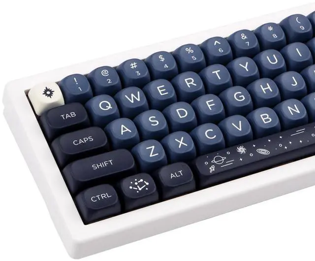 Main image of GEKUCAP MOA Keycaps 126 Keys PBT Keycaps Dye-Sublimation Custom Keyboard Key Caps Set for Cherry Gateron MX Switches Mechanical Keyboards, Black Blue Space Theme Key Caps