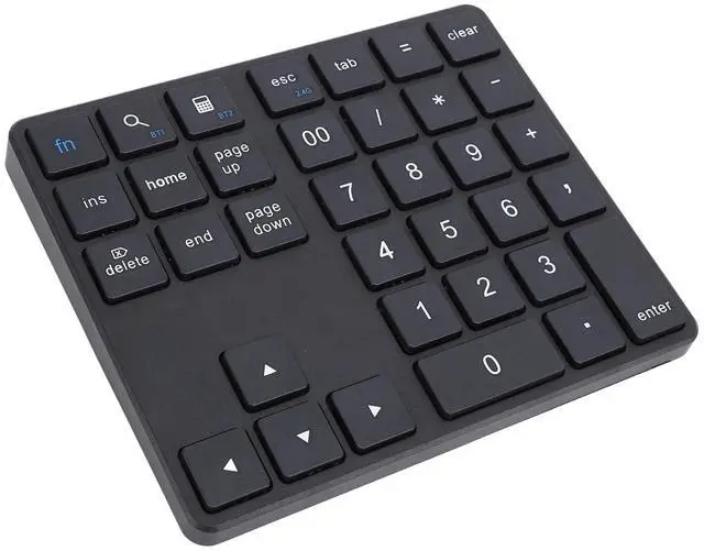 Main image of Bluetooth Number Pad, 2.4G Numeric Keypad Numpad, 35 Keys, Rechargeable Financial Accounting Numeric Pad for Laptop Desktop PC (Black)