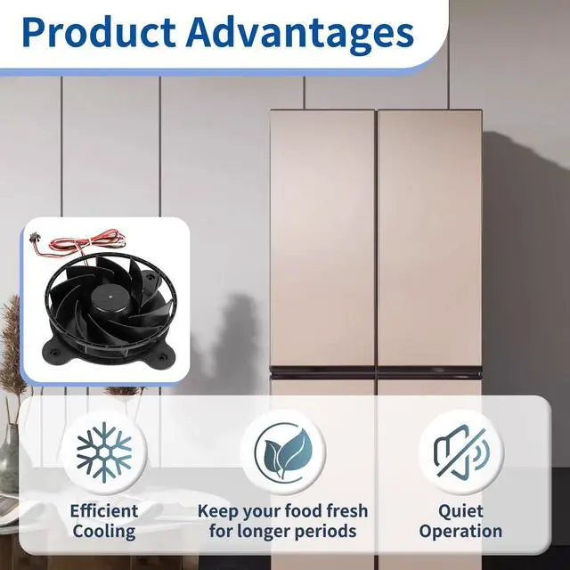 Alt view image 5 of 5 - XY12032BM Refrigerator Fan Compatible with Galanz Upright Fridge/Freezer, Fridge Silent Cooling Freezing Fan, Refrigeration Cooling, 120x120x32mm DC12V 0.26A