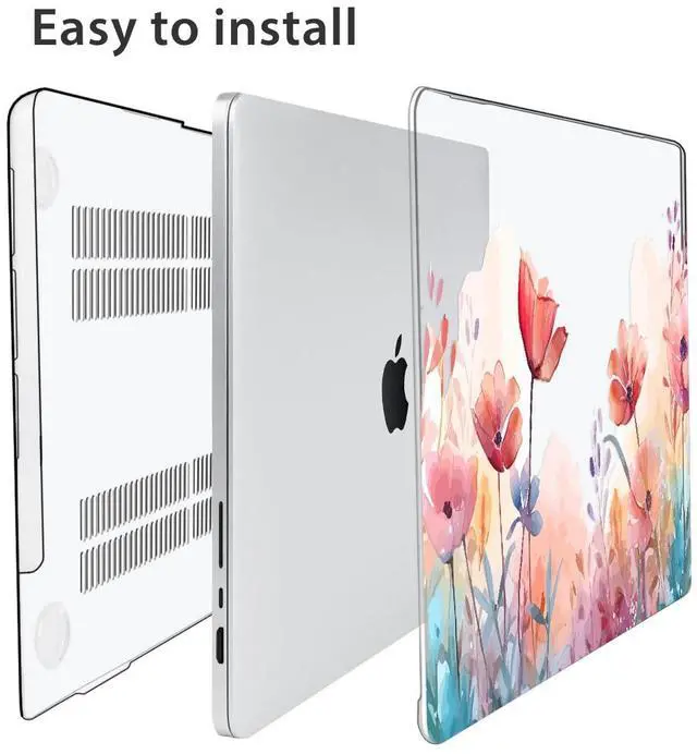 Alt view image 5 of 5 - HOHAIYOO for MacBook Pro 16 inch Case 2024 2023 2022 2021 Release M4 A3186 A3403 M3 A2991 M2 A2780 M1 A2485 Touch ID, Hard Case Shell + Keyboard Cover + Screen Protector+ Webcam Cover, Garden Floral