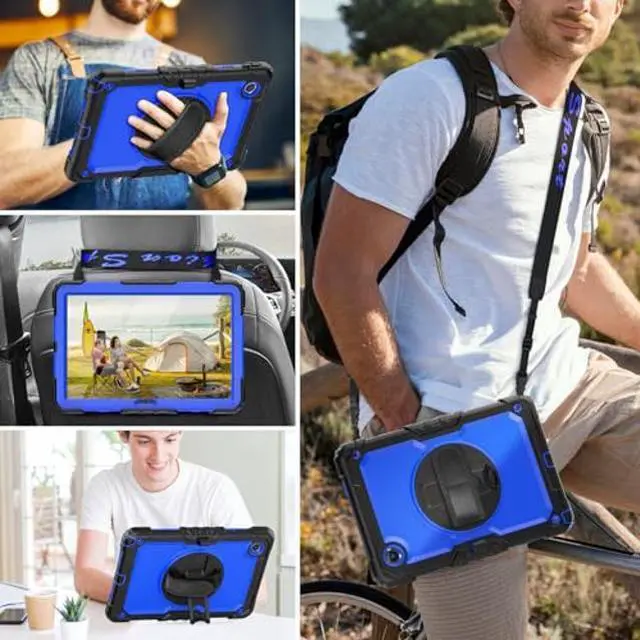 Alt view image 2 of 5 - HXCASEAC Case for Samsung Galaxy Tab S6 Lite 10.4 inch, Protective with Screen Protector/Hand Strap/S Pen Holder, Shockproof S6 Lite Tablet Case 2024/2022/2020 SM-P610 SM-P613 SM-P620 - Blue