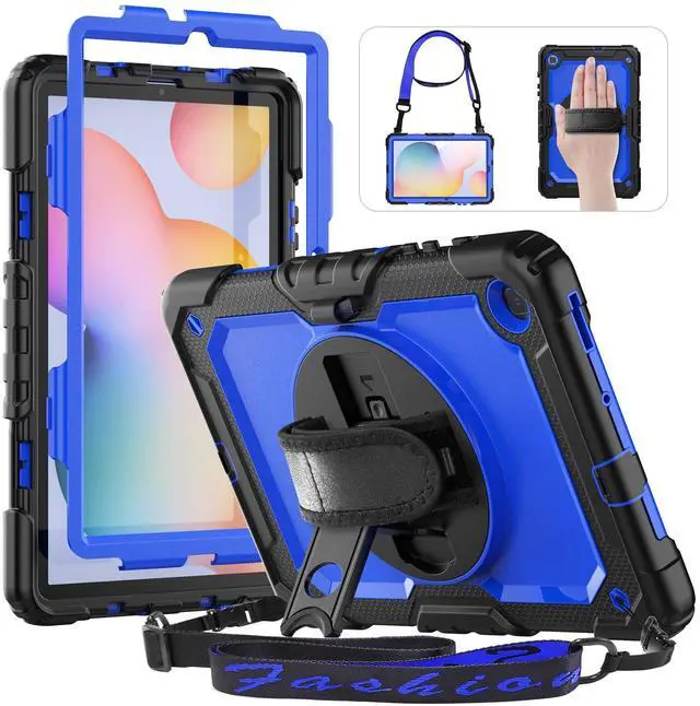 Main image of HXCASEAC Case for Samsung Galaxy Tab S6 Lite 10.4 inch, Protective with Screen Protector/Hand Strap/S Pen Holder, Shockproof S6 Lite Tablet Case 2024/2022/2020 SM-P610 SM-P613 SM-P620 - Blue