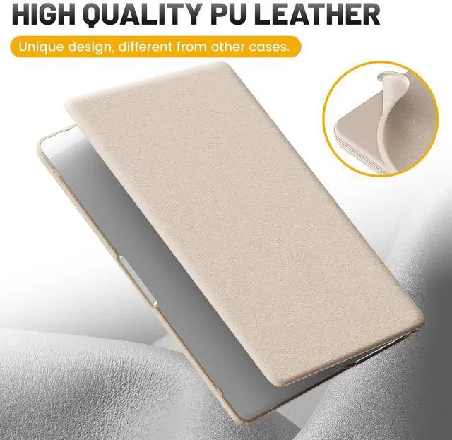 Alt view image 4 of 5 - HXCASEAC Case Compatible with MacBook Pro 16 inch Case 2024 2023 2022 2021 with Foldable Stand, Anti-Scratching Protective Cover (M4 M3 M2 M1) A3186, A3403, A2991, A2780, A2485 PU Leather, Cream