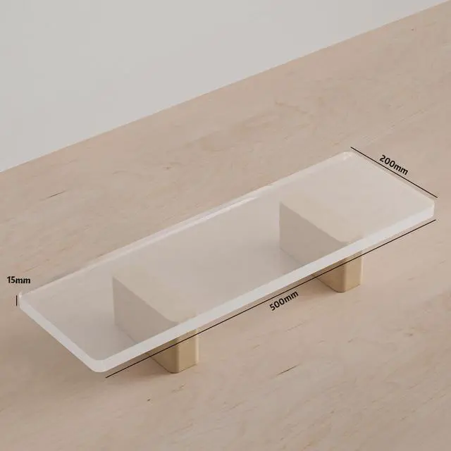 Alt view image 4 of 5 - Hunfuthr Acrylic Monitor Stand Riser, Premium Large Clear Monitor Riser 19.6 inch, Sturdy Wood Computer Stand Office Desk Accessories, Desk Organizer Riser for Laptop Printer Computer TV