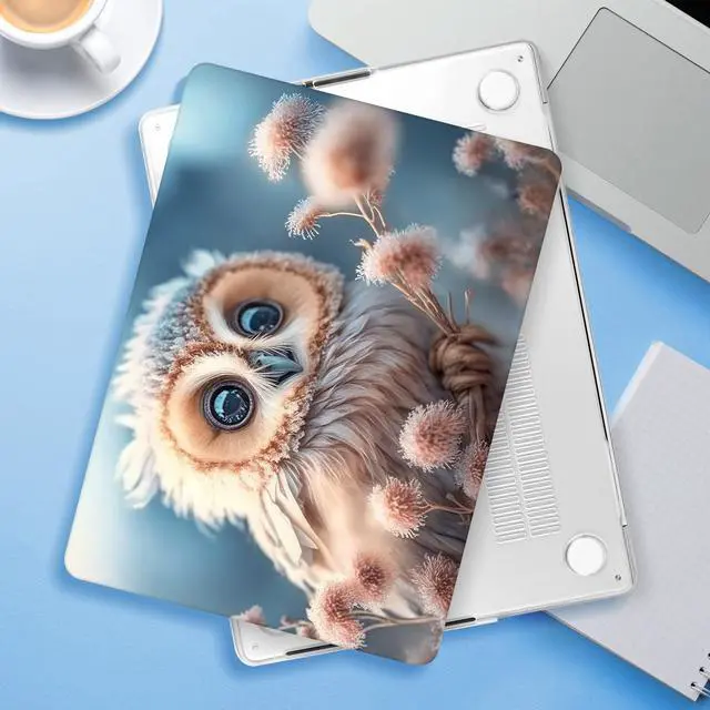 Alt view image 3 of 5 - ICEKEE for M4 MacBook Pro 14 inch Case 2024(A3112 A3401 A3185) 2023(M3 A2918 A2992 M2 A2779) 2021(M1 A2442 ) Pro/Max, Plastic Hard Shell Cover for Mac Pro 14", Cute Owl