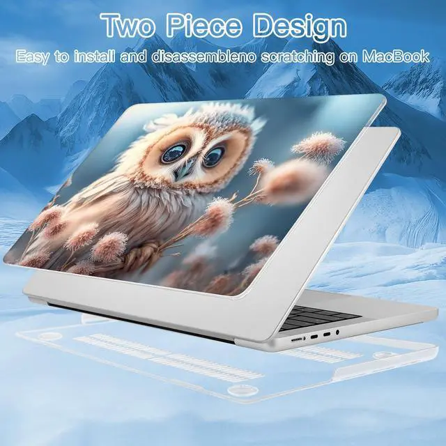Alt view image 5 of 5 - ICEKEE for M4 MacBook Pro 14 inch Case 2024(A3112 A3401 A3185) 2023(M3 A2918 A2992 M2 A2779) 2021(M1 A2442 ) Pro/Max, Plastic Hard Shell Cover for Mac Pro 14", Cute Owl