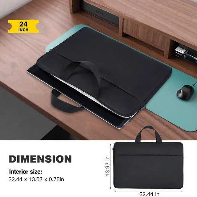 Alt view image 2 of 5 - 24 Inch Portable Monitor Case, Protective Carrying Sleeve for 23.8-24 inch portable monitors InnoView 23.8"/ASUS ZenScreen 24"/ViewSonic TD2423D 24 Inch Portable Monitor Case Bag, Black