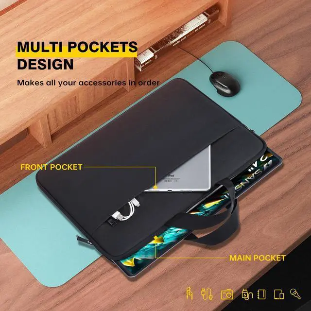 Alt view image 3 of 5 - 24 Inch Portable Monitor Case, Protective Carrying Sleeve for 23.8-24 inch portable monitors InnoView 23.8"/ASUS ZenScreen 24"/ViewSonic TD2423D 24 Inch Portable Monitor Case Bag, Black