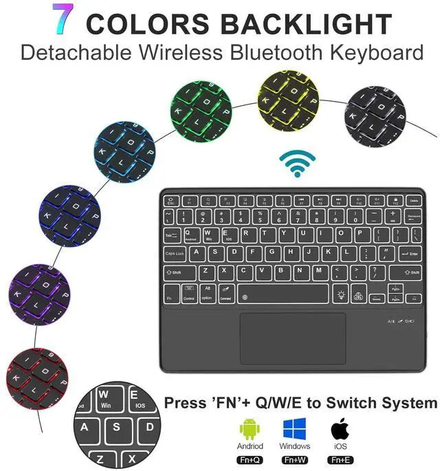 Alt view image 3 of 5 - for iPad Pro 11-inch Case with Keyboard (M4) - Magnetic Wireless Bluetooth Keyboard with Multi-Touch Trackpad 7 Colors Backlit Stain Proof Folio Keyboard Cover for iPad Pro 11 Inch 2024,Dark Cherry