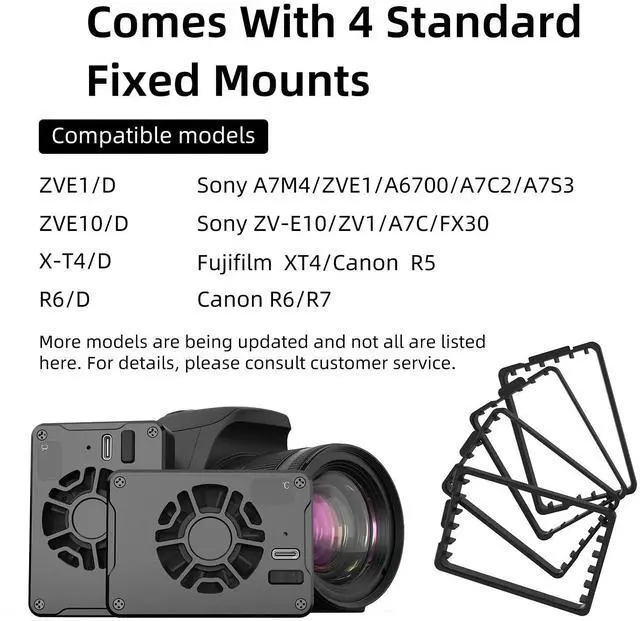 Alt view image 3 of 5 - Camera Cooling Fan, Quiet Dual-Fan Cooling System for DSLR/Mirrorless Cameras, Adjustable Speed, USB-Powered, Compatible for 4K Video Recording (US-ICool-F01)