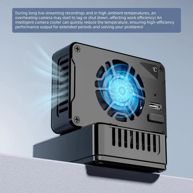Alt view image 2 of 5 - Camera Cooling Fan, Quiet Dual-Fan Cooling System for DSLR/Mirrorless Cameras, Adjustable Speed, USB-Powered, Compatible for 4K Video Recording (US-ICool-F01)