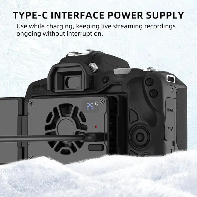 Alt view image 4 of 5 - Camera Cooling Fan, Quiet Dual-Fan Cooling System for DSLR/Mirrorless Cameras, Adjustable Speed, USB-Powered, Compatible for 4K Video Recording (US-ICool-F01)