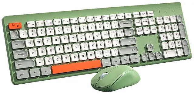 Main image of Wireless Keyboard Mouse Set,2.4G USB Portable Chocolate Silent Keyboard with Cute Colorful Round Keycap,104-Key Full-Size Home Office Keyboard Mice Combo for Computer Laptop PC Gamer (Green Mix)