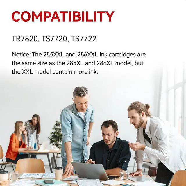 Alt view image 2 of 5 - 1500 Pages 285XXL 286XXL Ink Cartridge Replacement for Canon 285 286 285XL 286XL Compatible for Pixma TR7820, TS7722 TS7720 Inkjet Printer, Print, Scan, Copy