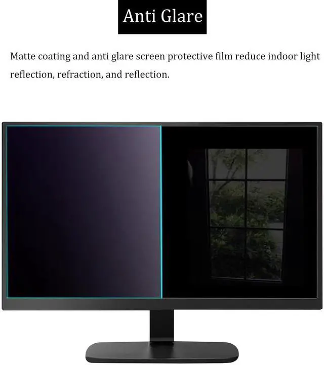 Alt view image 3 of 5 - 2 Pack 24" Anti Glare Screen Protector for 24-inch 16:9 Widescreen Desktop PC LED Monitor, 24-inch Sceptre/LG/Dell/HP/Acer/ViewSonic/ASUS/Aoc/Samsung Widescreen Monitor Matte Screen Protector