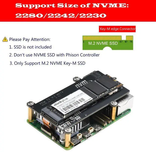 Alt view image 3 of 5 - iUniker Metal Case for Raspberry Pi 5 with PCIe M.2 Key-M NVMe SSD PCIe Peripheral Board and Active Cooler for Raspberry Pi 5 (with Case, NVMe Board and Cooler)