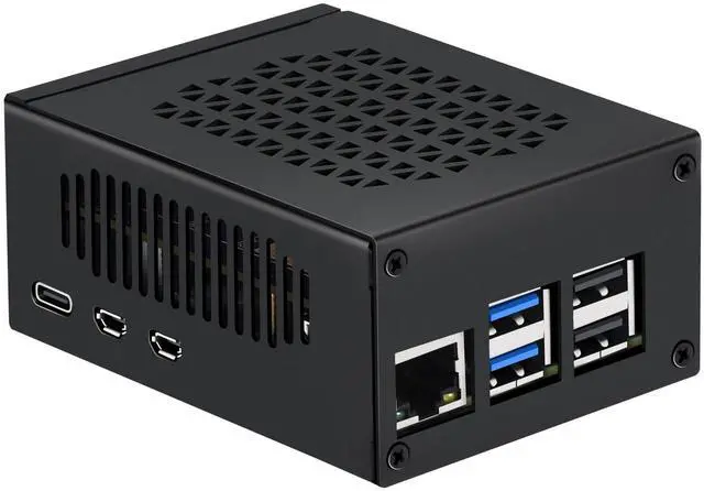 Alt view image 5 of 5 - iUniker Metal Case for Raspberry Pi 5 with PCIe M.2 Key-M NVMe SSD PCIe Peripheral Board and Active Cooler for Raspberry Pi 5 (with Case, NVMe Board and Cooler)