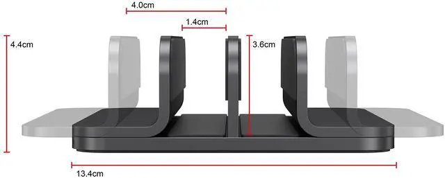 Alt view image 2 of 5 - JOKItech Dual Aluminum Vertical Laptop Stand Organizer, Sturdy Notebook Computer Holder Stand Compatible with New Liquid Retina XDR Apple MacBook Air/Pro, Mac Mini and iPad Pro - Black