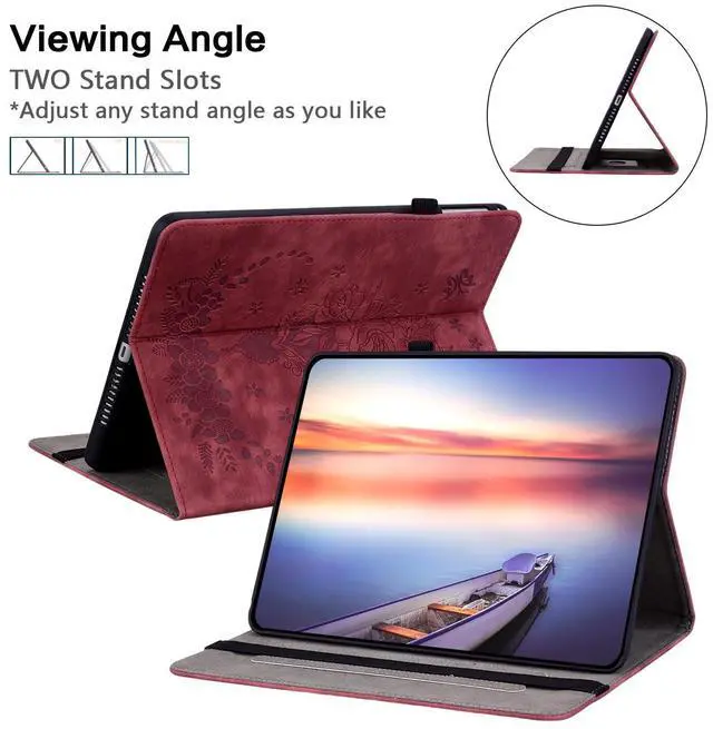 Alt view image 4 of 5 - KEFBWAO Case for All-New  Fire HD 10 and 10 Plus Tablet (13th/11th Generation, 2023/2021 Release) 10.1", Multi-Angle Flip PU Leather Cover with Stylus Holder for Fire HD 10 2023 Case, Red