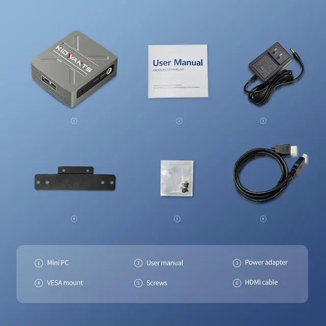 Alt view image 5 of 5 - kidwants KG1 Mini PC N4000(up to 2.6GHz), 8GB LPDDR4 RAM/128GB eMMC, Mini Desktop Computer Support 4K Dual Display, WiFi 5, BT 5.0, and USB 3.0 (Grey)