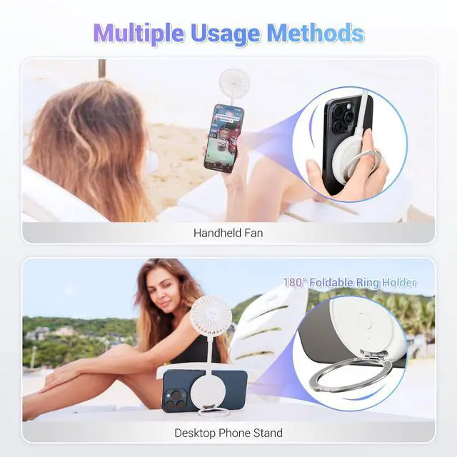 Alt view image 4 of 5 - Kiorafoto Cell Phone Fan + Phone Tripod Mount :Magnetic Cell Phone Fan with Magnetic Phone Tripod Mount Adapter