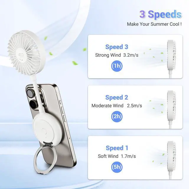 Alt view image 5 of 5 - Kiorafoto Cell Phone Fan + Phone Tripod Mount :Magnetic Cell Phone Fan with Magnetic Phone Tripod Mount Adapter