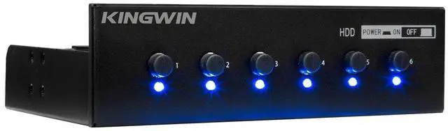 Main image of Kingwin Hard Drive Power Switch Module for 2.5 inch/3.5 inch SATA HDD/SSD. Optimized for SSD, Power On or Off HDDs as Wish, Controls up to Six HDDs, and Provide Longevity to Your Hard Drives