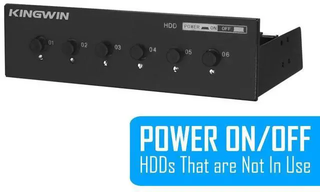Alt view image 2 of 5 - Kingwin Hard Drive Power Switch Module for 2.5 inch/3.5 inch SATA HDD/SSD. Optimized for SSD, Power On or Off HDDs as Wish, Controls up to Six HDDs, and Provide Longevity to Your Hard Drives