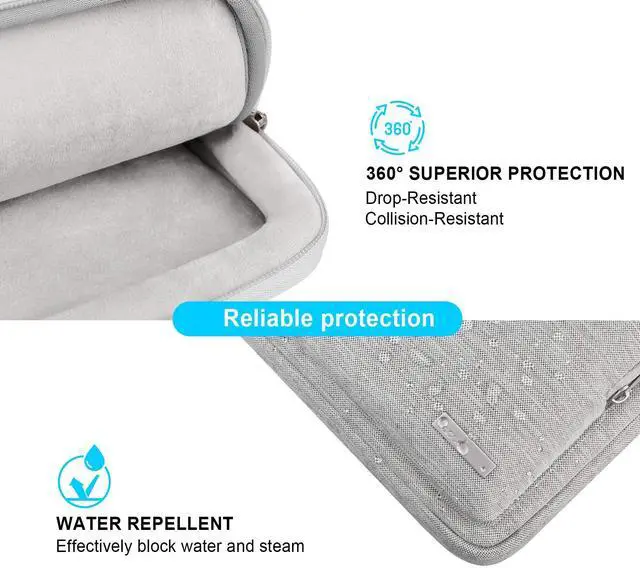 Alt view image 2 of 5 - Lacdo 360deg Protective Laptop Shoulder Bag, 14 inch Computer Bag for 14 inch New MacBook Pro M4/M3/M2/M1 Chips Pro Max A3112 A3401 A3185 A2918 A2992 A2779 A2442 2024-2021 Computer Messenger Bag, Gray