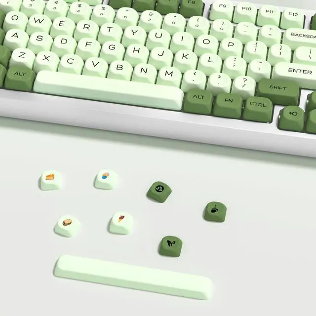 Alt view image 4 of 5 - YMKPVR KBDiy Matcha KOA Profile Keycaps 60 75 100 Percent,Dye-Sublimation PBT Green Cute Custom Keyboard Keycap,143 Key Cap Set for Cherry Gateron MX Switches Mechanical Keyboards
