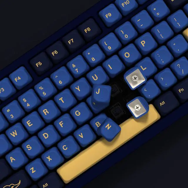 Alt view image 5 of 5 - YMKPVR KBDiy Blue Samurai Keycaps 75 Percent KOA Profile,Five Sides Dye-Sublimation PBT Retro Custom Keyboard Keycap,131 Keys Cap Set for Cherry Gateron MX Switches Mechanical Keyboards